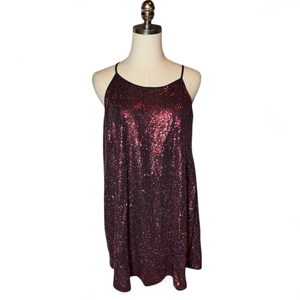 Torrid Red Sequin Top Sleeveless Size 3 3X Evening Party Tank Blouse XXXL Womens